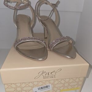 Jewel Badgley Mischka Pink Strappy Heels